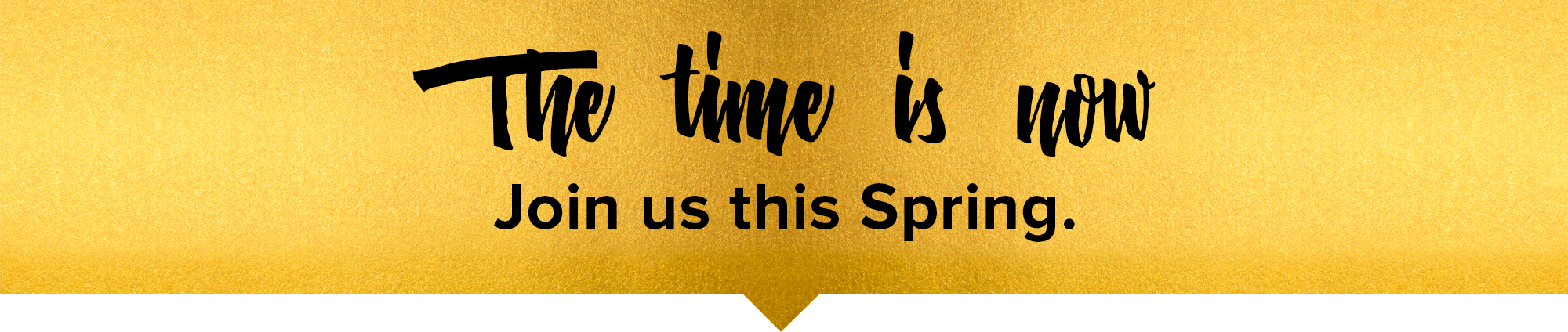 The time is now. Join us this Spring.